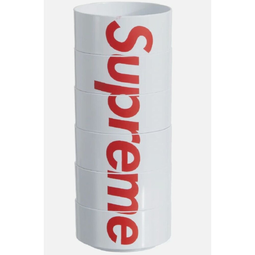 Supreme x Heller Melamine Stackable Bowls - White (Set of 6) SS23 Brand New